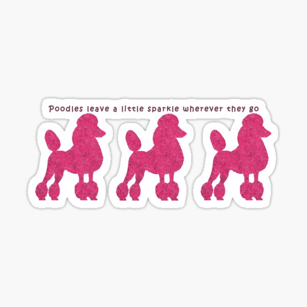 Poodle Power Pink Glitter Text Glitter Graphic Comment