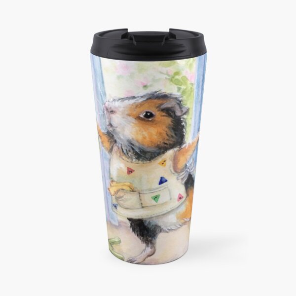 Private Commission: Dancing, Cleaning Guinea Pig Travel Mug