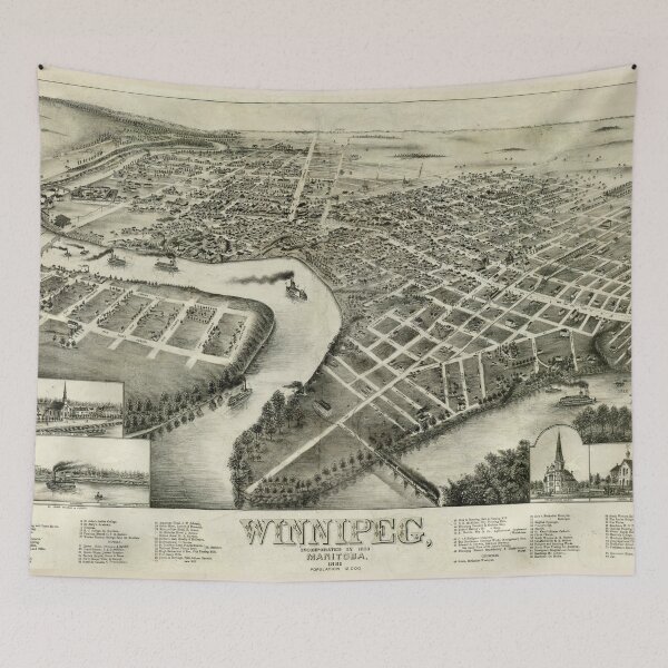 Item preview, Vintage Map of Winnipeg Canada (1881) designed and sold by BravuraMedia.