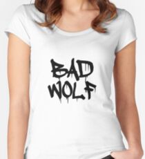 Bad Wolf #1 - Black Women's Fitted Scoop T-Shirt