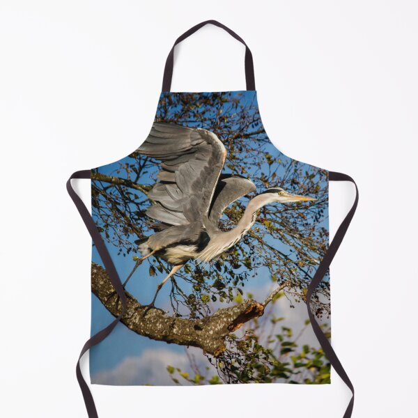 Item preview, Grey Heron taking flight designed and sold by FOLK ART FUSION by heidiannemorris.