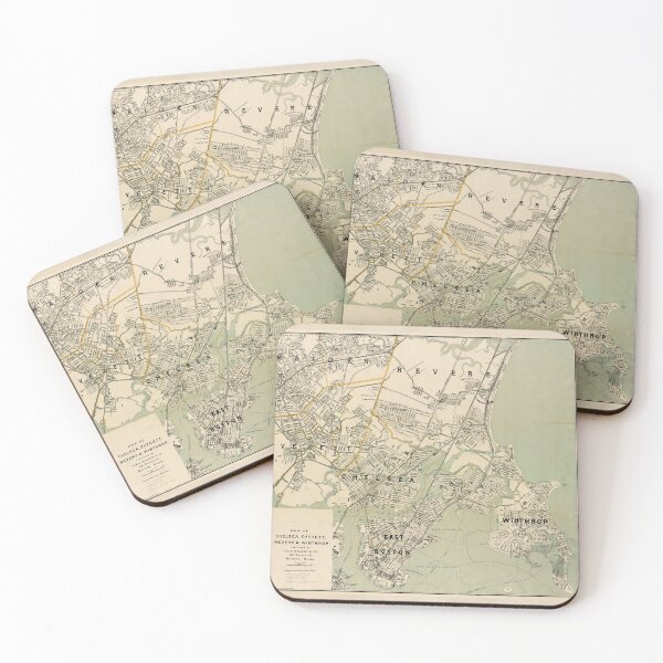 Item preview, Vintage Winthrop, Chelsea, East Boston & Revere MA Map designed and sold by BravuraMedia.
