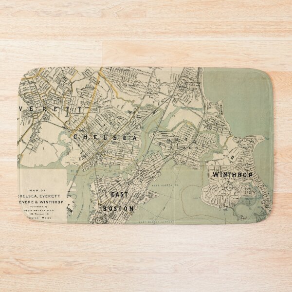 Item preview, Vintage Winthrop, Chelsea, East Boston & Revere MA Map designed and sold by BravuraMedia.
