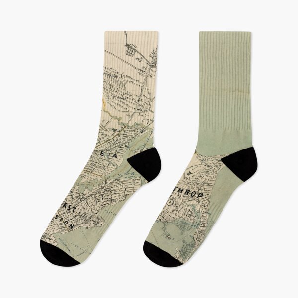 Item preview, Vintage Winthrop, Chelsea, East Boston & Revere MA Map designed and sold by BravuraMedia.