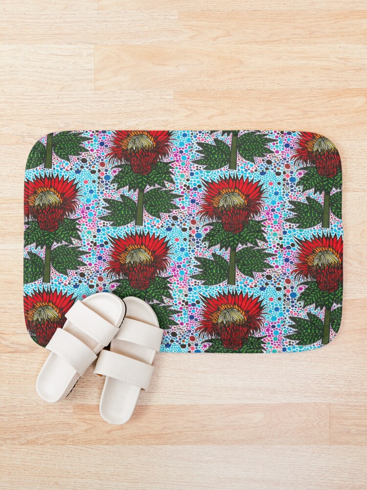 "Funky Flower" Bath Mat by Pjohnstonesart Redbubble