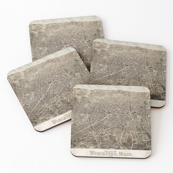 Item preview, Vintage Map of Worcester MA (1878) designed and sold by BravuraMedia.