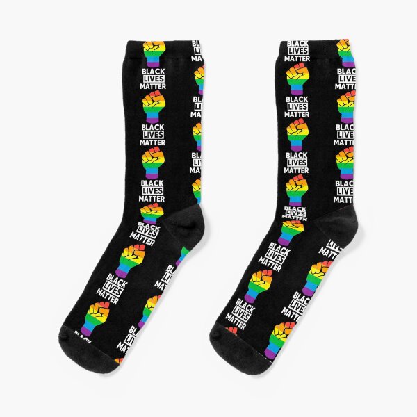 black lives matter colorful fist design Socks
