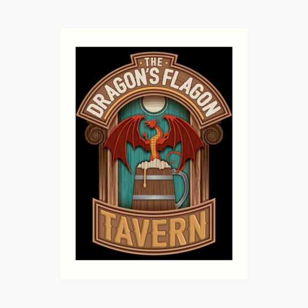The Dragon's Flagon Tavern Dungeons and Dragons Art Print