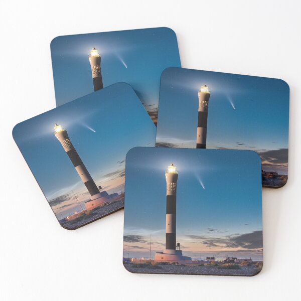 Item preview, Dungeness Lighthouse Comet Neowise at night designed and sold by rogerstanger.