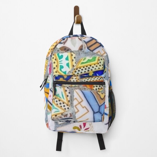 Item preview, Gaudi Tile Barcelona Architecture Building white and yellow mosaic designed and sold by BlankaDesigns.