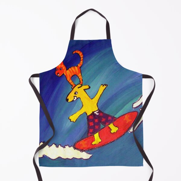 Item preview, DOG&CAT: Hot Doggin' It!~Surfs Up~BIG GRAPHIC~Pop Art~Original Painting~LilyKoArt designed and sold by Spinning Plates 360.
