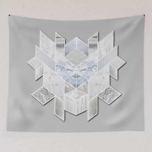 Item preview, White geometric collage with grey background designed and sold by CiniArt.