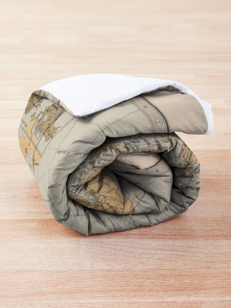 Alternate view of Vintage Map of the World (1871) Comforter