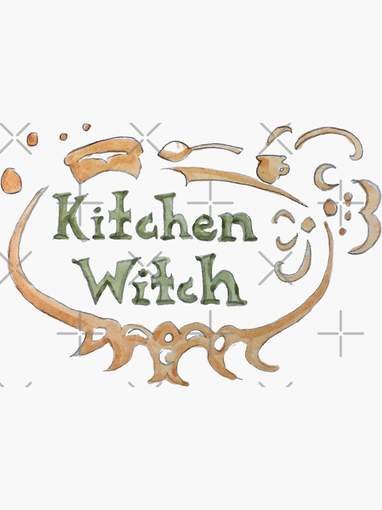 Kitchen Witch Insignia Illustration in Watercolor by WitchofWhimsy