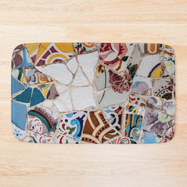 Item preview, Gaudi Tile Barcelona Architecture Building white and purple mosaic designed and sold by BlankaDesigns.