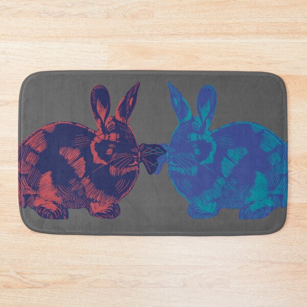Item preview, Two rabbits drawing on the dark grey background designed and sold by korasi.