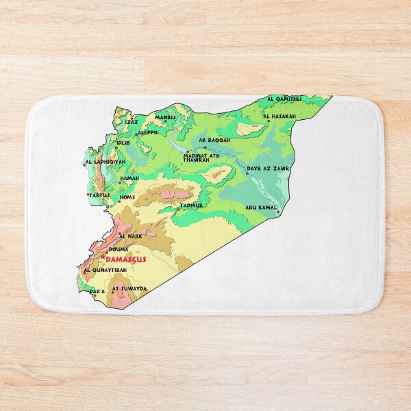 Item preview, Country Syria detailed physical map topographic- التضاريس  خريطة سوريا الطبوغرافية designed and sold by mashmosh.