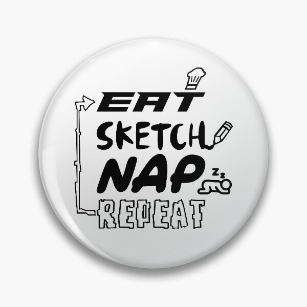 Item preview, Eat, Sketch, Nap, Repeat - Black designed and sold by glowducky5.