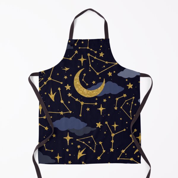 Item preview, Celestial Stars and Moons in Gold and Dark Blue designed and sold by evannave.