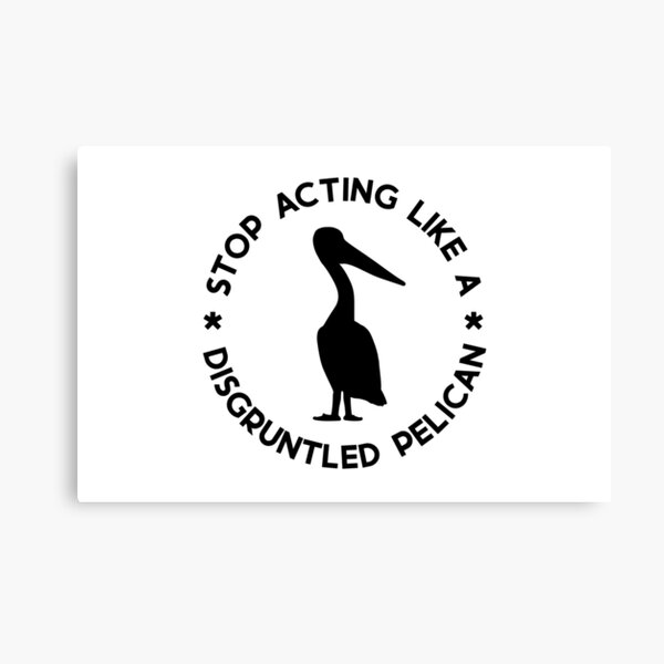 Disgruntled Pelican (Black) Canvas Print