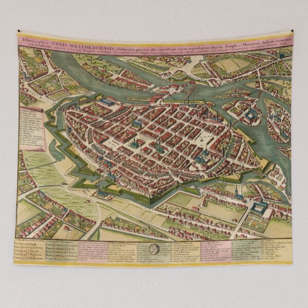 Item preview, Vintage Map of Wroclaw Poland (1752) designed and sold by BravuraMedia.