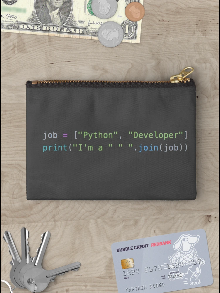Thumbnail 3 of 4, Zipper Pouch, Python Developer Job designed and sold by BalfrogClothing.