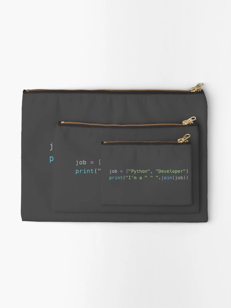 Thumbnail 2 of 4, Zipper Pouch, Python Developer Job designed and sold by BalfrogClothing.