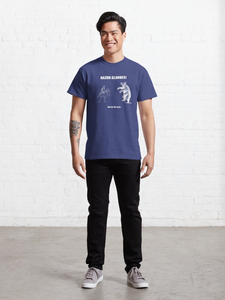Alternate view of Razor Glandes! Aim for the Eyes. Classic T-Shirt