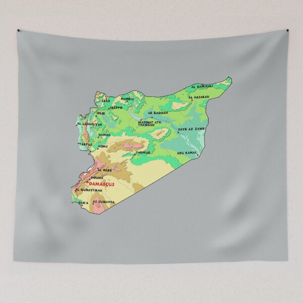 Item preview,  خارطة  سوريا التضاريسية  خريطة سوريا الطبوغرافية خريطة الارتفاعات  designed and sold by mashmosh.