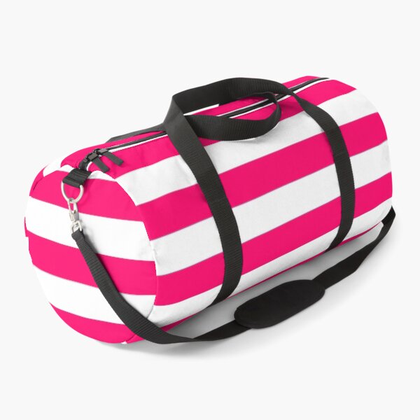 Item preview, Bright Fluorescent Hot Pink Neon and White Horizontal Stripes designed and sold by podartist.
