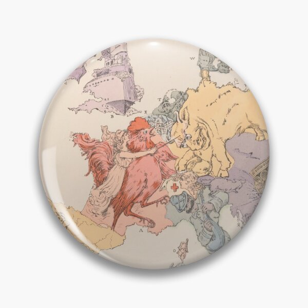 Item preview, Vintage WWI Political Cartoon Map of Europe (1915) designed and sold by BravuraMedia.