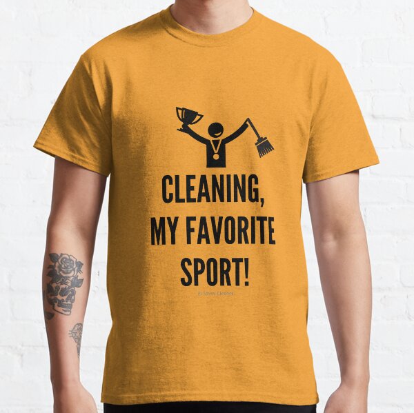 ¡Mi deporte favorito! ¡Este diseño divertido de Savvy Cleaner es una excelente manera de mostrar tu espíritu competitivo y tu impulso para ser el mejor!
Es lo suficientemente informal como para usar en casa durante las tareas del sábado por la mañana Camiseta clásica
