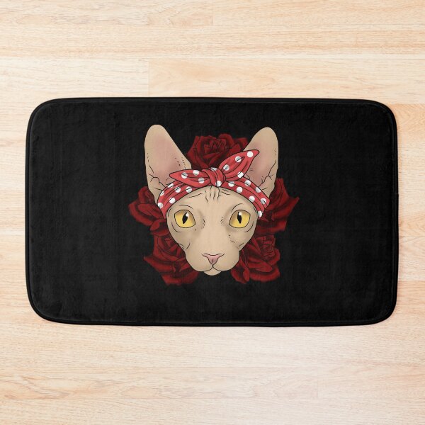 Item preview, Sphynx Cat Sticker Roses Sphynx Cat Gift Women Sphynx Cat designed and sold by DSWShirts.