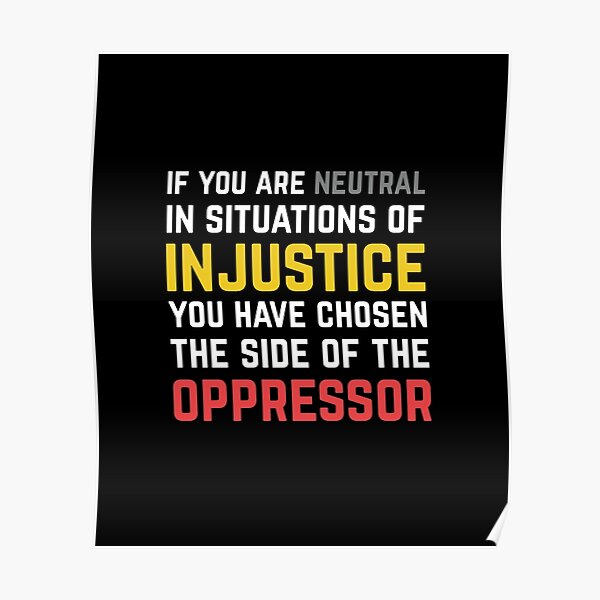 If You Are Neutral In Situations Of Injustice - Desmond Tutu Quote - Pinback Button // Fridge Magnet // Badge Magnet // Pocket Mirror - UK