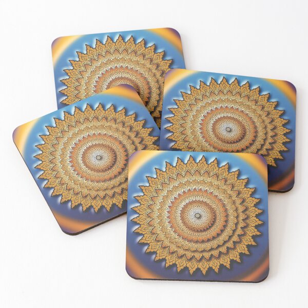 Item preview, 3D flower mandala in orange and blue designed and sold by CiniArt.