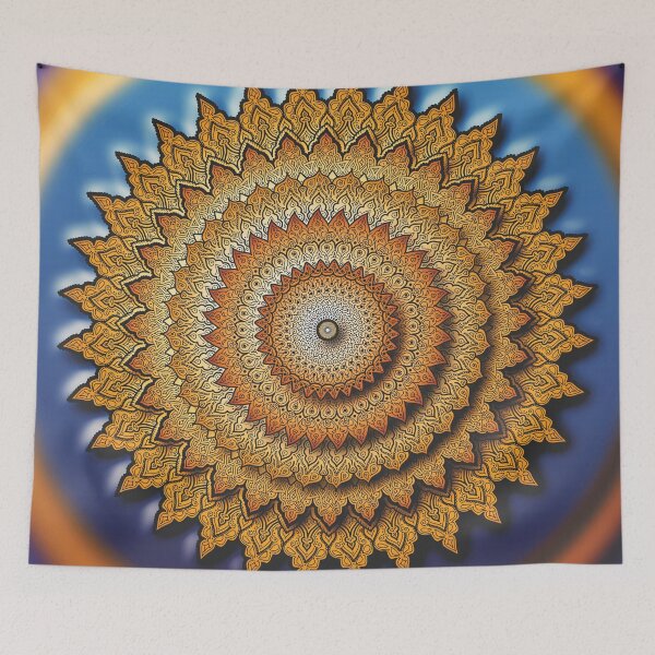 Item preview, 3D flower mandala in orange and blue designed and sold by CiniArt.