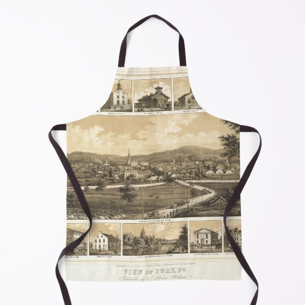Item preview, Vintage Pictorial View Map of York PA (1852) designed and sold by BravuraMedia.