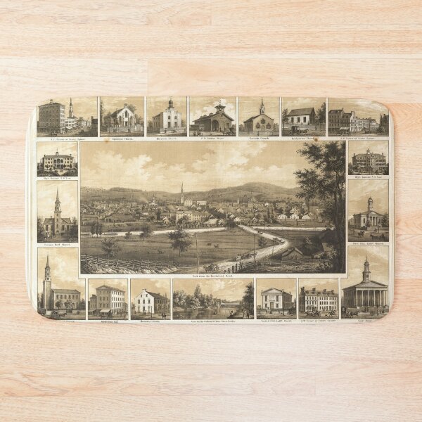 Item preview, Vintage Pictorial View Map of York PA (1852) designed and sold by BravuraMedia.