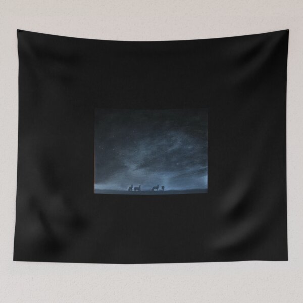 Item preview, Cloudy Night Sky with Silhouettes and No Light Pollution designed and sold by ashtree-designs.
