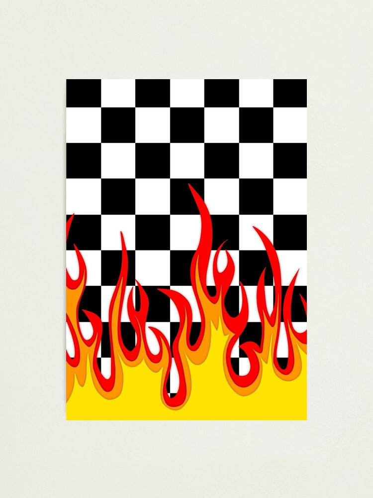 checkered flames aesthetic 