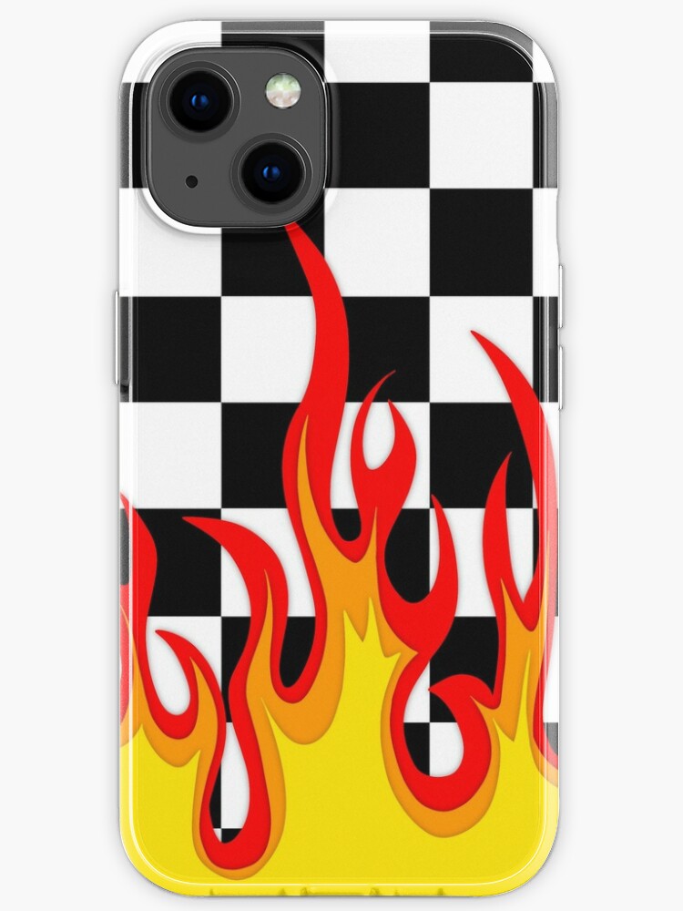 صابون بريل checkered flames aesthetic coque iphone xs In Flames
