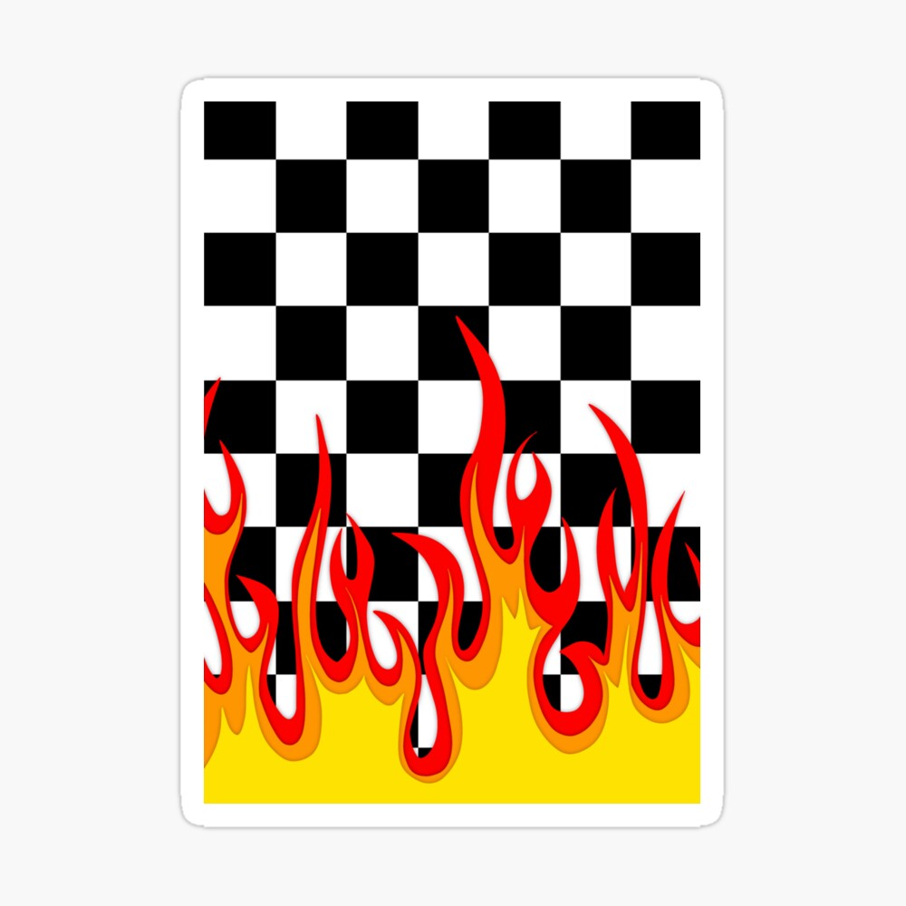 Checkerboard with flames Clearance
