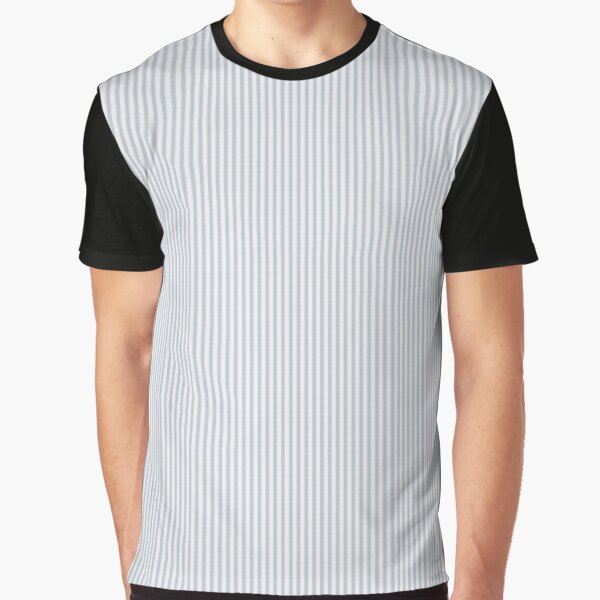 Pale Blue and White Striped Pattern Graphic T-Shirt