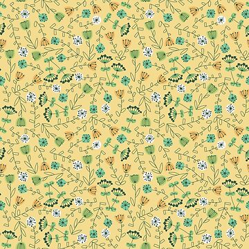 Artwork thumbnail, Mid Century Meadow Sunshine Yellow by AngieHursh