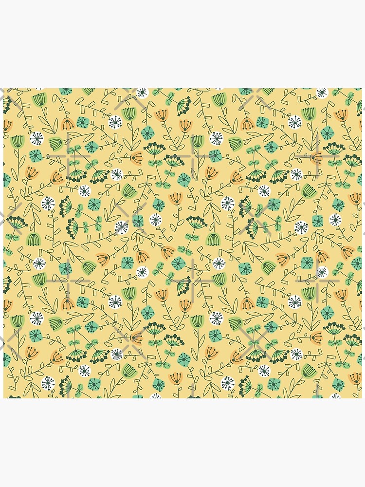 Thumbnail 2 of 2, Duvet Cover, Mid Century Meadow Sunshine Yellow designed and sold by AngieHursh.