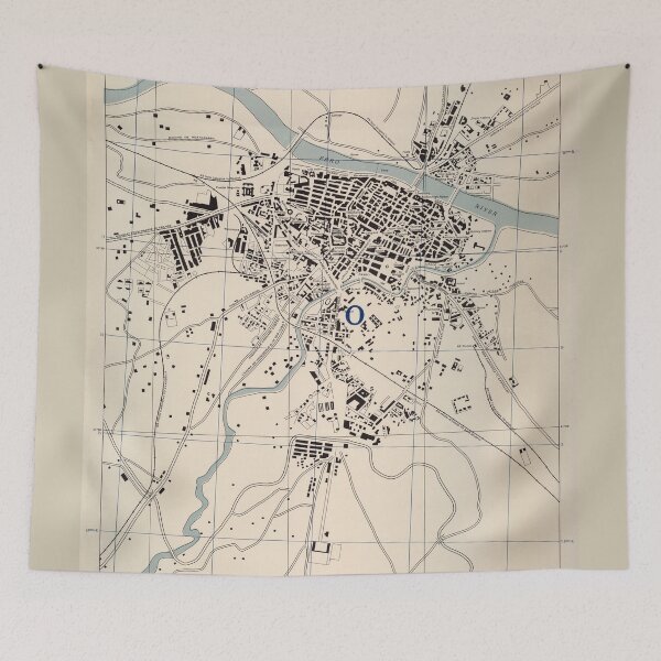Item preview, Vintage Map of Zaragoza Spain (1943) designed and sold by BravuraMedia.