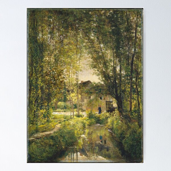 Item preview, Charles-Francois Daubigny - Landscape With A Sunlit Stream designed and sold by artcenter.