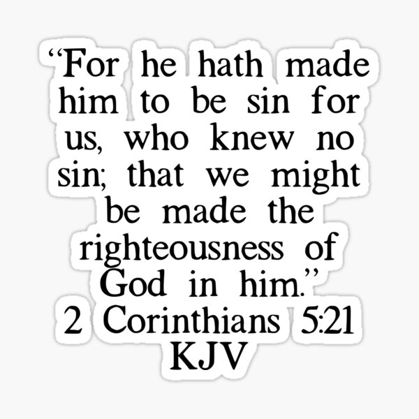 2 Corinthians 521 Kjv Sticker For Sale By Ibmclothing Redbubble