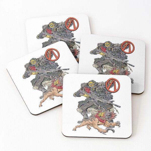 FL4K The Beastmaster With Guard Skag Vault Symbol Borderlands 3 Rakk Attack! Coasters (Set of 4)