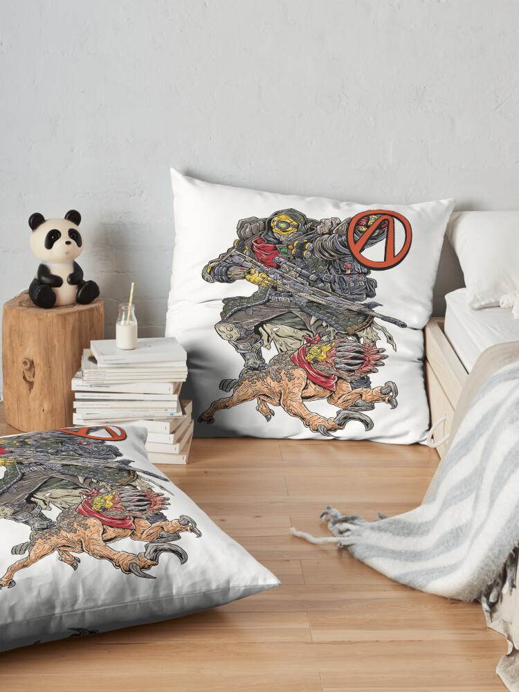 Alternate view of FL4K The Beastmaster With Guard Skag Vault Symbol Borderlands 3 Rakk Attack! Floor Pillow